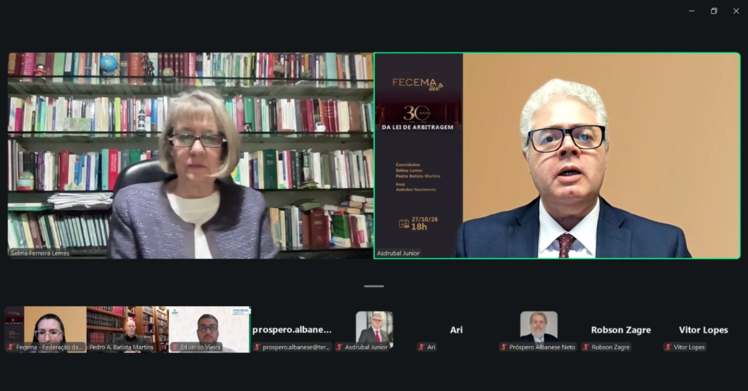 Selma Lemes e Asdrubal Júnior na transmissão on-line da FECEMA.