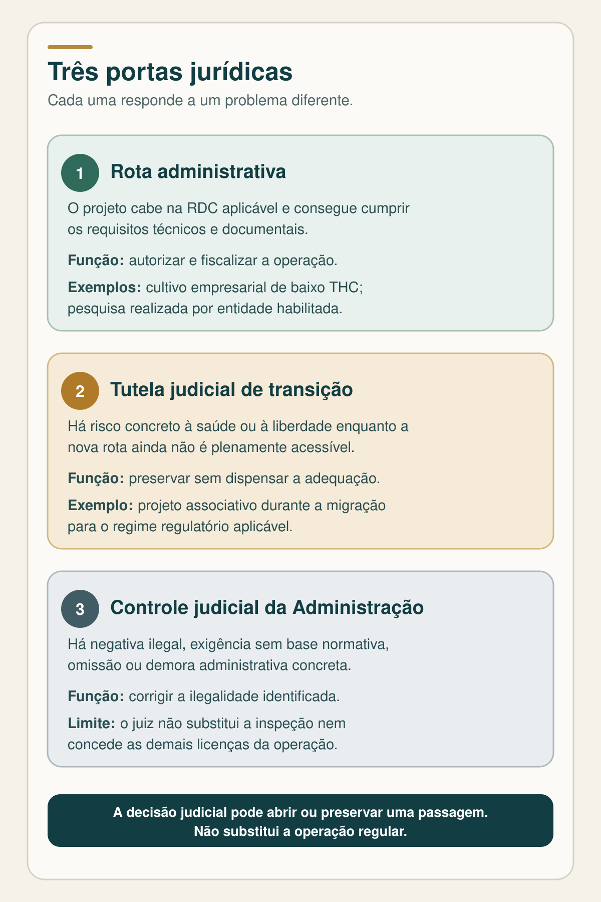 Três portas jurídicas para projetos de cannabis medicinal