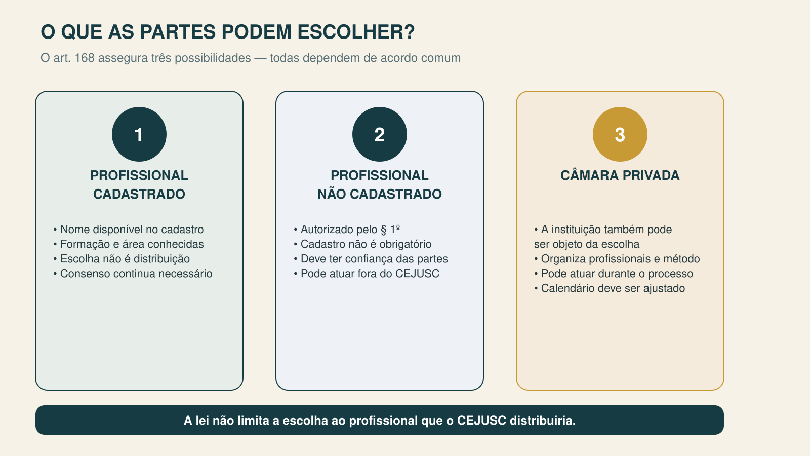 Visual Law — profissional cadastrado, profissional não cadastrado e câmara privada como possibilidades de escolha